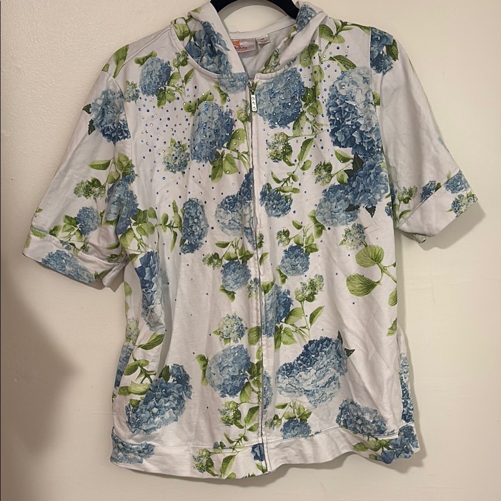 Floral Zip-Up Hoodie
